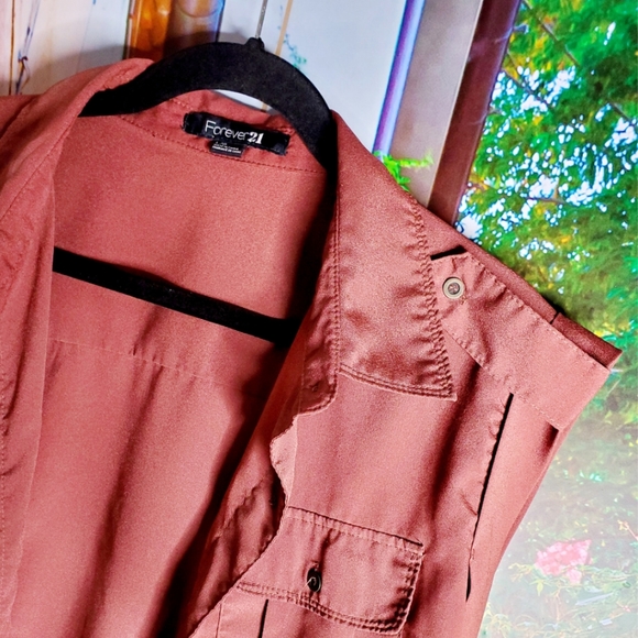 Forever 21 - Button Up Sleeveless Blouse - Mauve - Picture 3 of 4